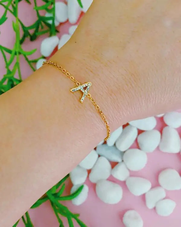 Dainty Sparkle Initial Bracelet