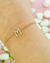 Dainty Sparkle Initial Bracelet