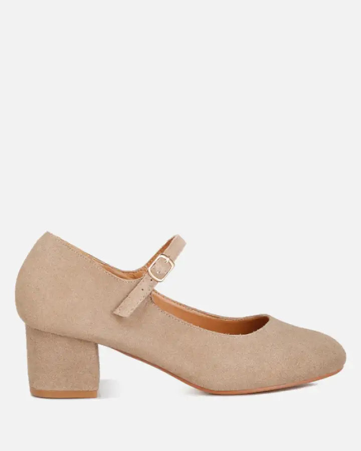 Dallin Suede Block Heel Mary Janes