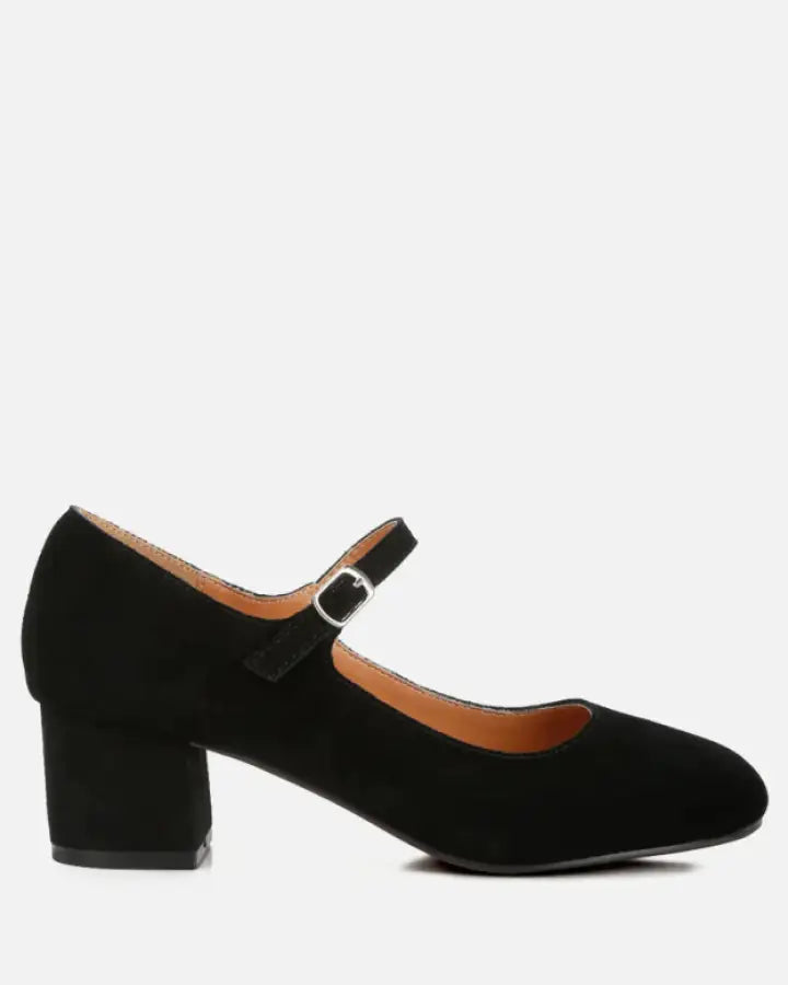 Dallin Suede Block Heel Mary Janes