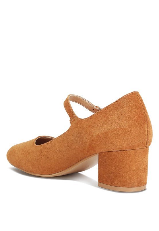 Dallin Suede Block Heel Mary Janes