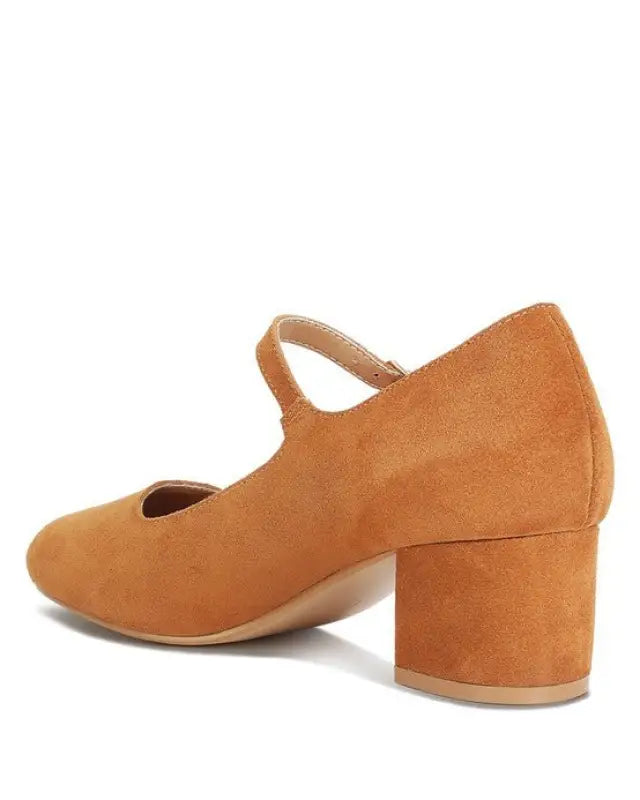 Dallin Suede Block Heel Mary Janes