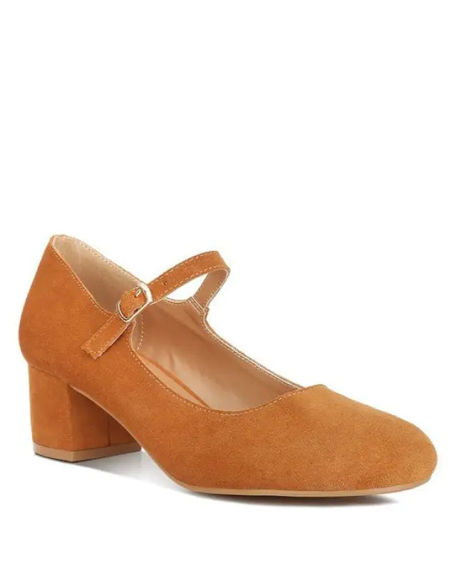 Dallin Suede Block Heel Mary Janes