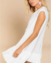 Danielle Sleeveless Ruffle Hem Babydoll Boho Dress