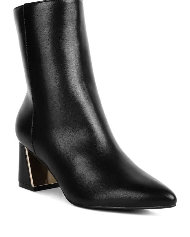 Deanna Kaira Metallic Accent Heel High Ankle Boots