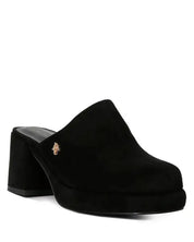 DELAUNAY Suede Heeled Mule Sandals - Black / 5