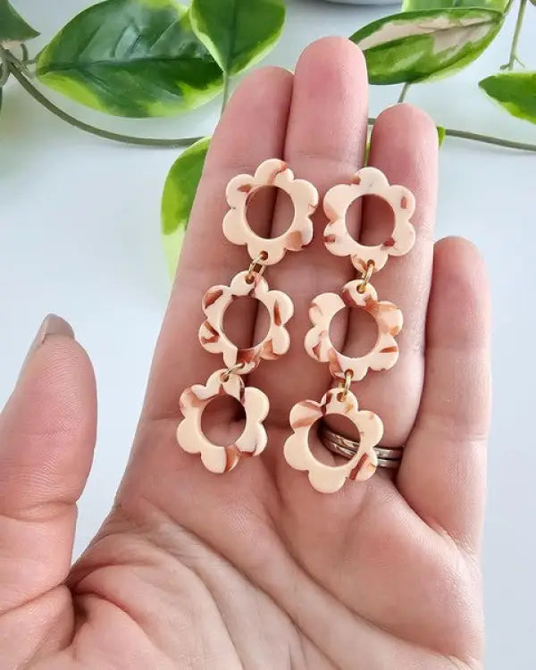 Delilah Earrings - Peach - Peach / OneSize