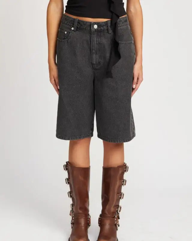 Denim Bermuda Shorts With Pockets