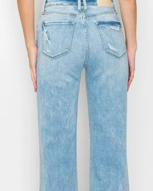 Destroyed Wide Leg Jeans