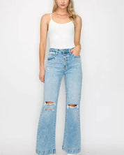 Destroyed Wide Leg Jeans