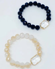 Diamond Cut Beads Stretch Bracelet