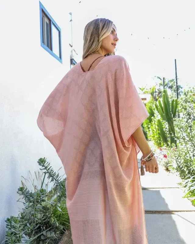 Diamond Embroidered Frayed Edge Kimono