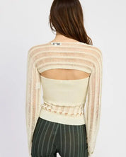 DISTRESSED SWEATER TUBE TOP