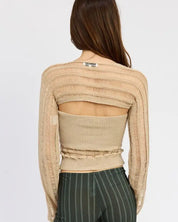 DISTRESSED SWEATER TUBE TOP