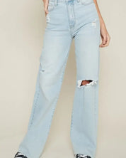 Distressed Wide Leg Jeans