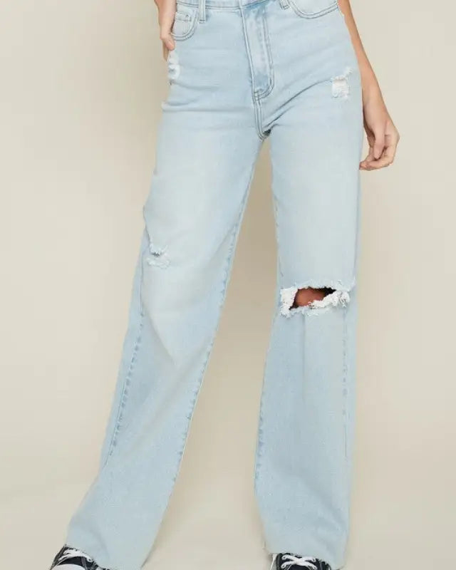 Distressed Wide Leg Jeans