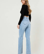 Distressed Wide Leg Jeans