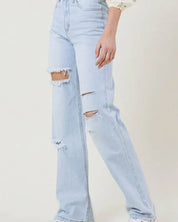 Distressed Wide Leg Jeans