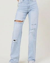 Distressed Wide Leg Jeans