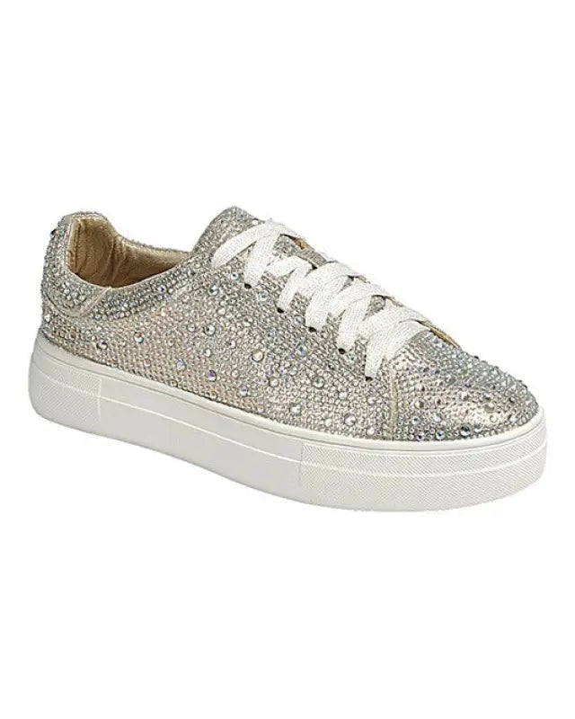 DOLCE-66-RHINESTONE SNEKAERS - CHAMPAGNE / 5