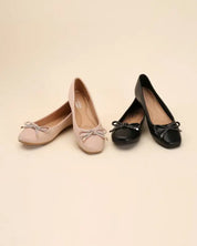 DOROTHY-77 Bow Ballet Flats - Black / 5.5