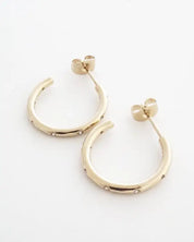 Dotted Crystal Hoops - Gold / One Size