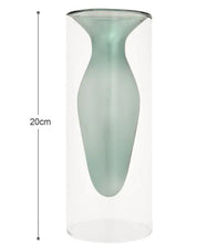 Double Layer Transparent Glass Vase 3 Pcs/Set - Green/Turquoise/Yellow / One Size