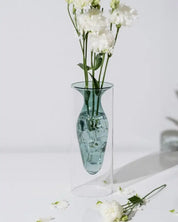 Double Layer Transparent Glass Vase 3 Pcs/Set - Green/Turquoise/Yellow / One Size