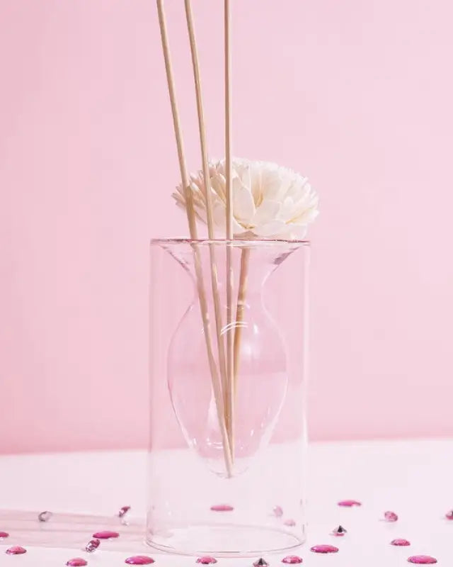 Double Layer Transparent Glass Vase - Pink / One Size