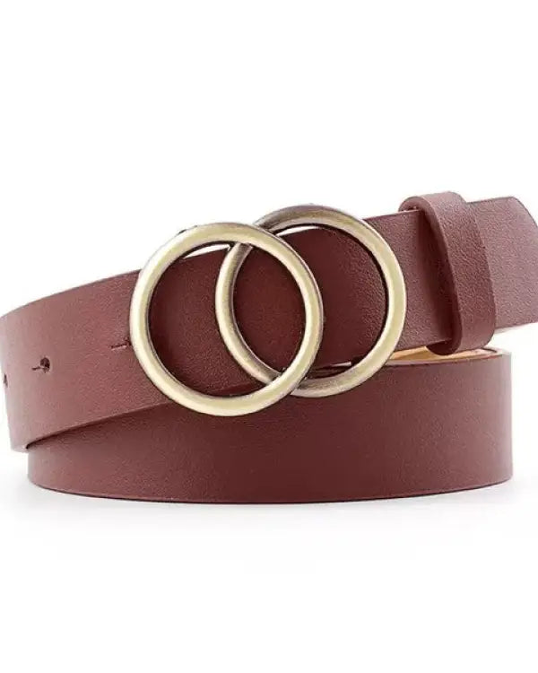 Double O-Ring Belt - Brown / OneSize