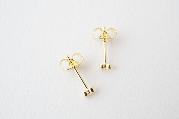 Double Tiny Crystal Bezel Stud Earrings