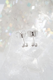 Double Tiny Crystal Bezel Stud Earrings