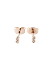 Double Tiny Crystal Bezel Stud Earrings