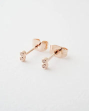 Double Tiny Crystal Bezel Stud Earrings