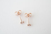 Double Tiny Crystal Bezel Stud Earrings