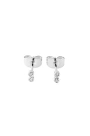 Double Tiny Crystal Bezel Stud Earrings