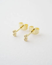 Double Tiny Crystal Bezel Stud Earrings