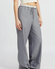 DOUBLE WAIST STREUIGHT LEG PANTS