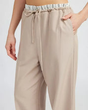 DOUBLE WAIST STREUIGHT LEG PANTS