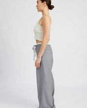 DOUBLE WAIST STREUIGHT LEG PANTS