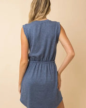 Drawstring Lounge Mini Dress