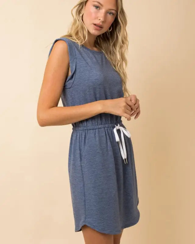 Drawstring Lounge Mini Dress