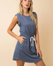 Drawstring Lounge Mini Dress