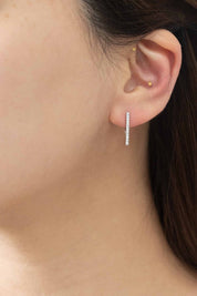 Edged Hoop Earrings - Silver / OS