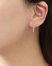 Edged Hoop Earrings - Silver / OS