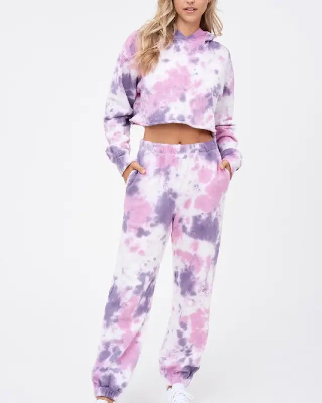 ELASTIC WAIST TIE DYE JOGGERS