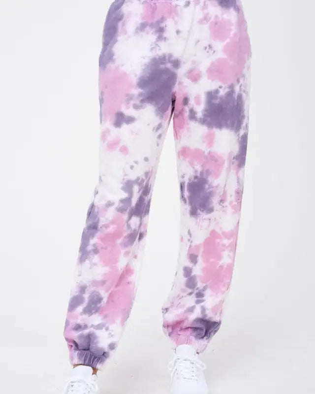 ELASTIC WAIST TIE DYE JOGGERS