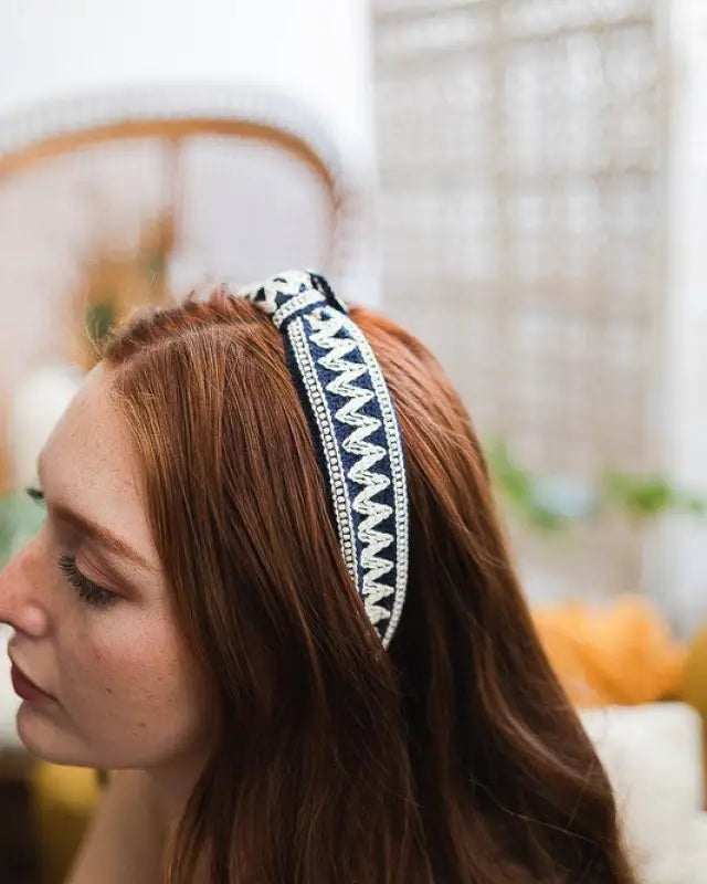 Embroidered Stitch Boho Knotted Headband