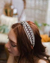 Embroidered Stitch Boho Knotted Headband