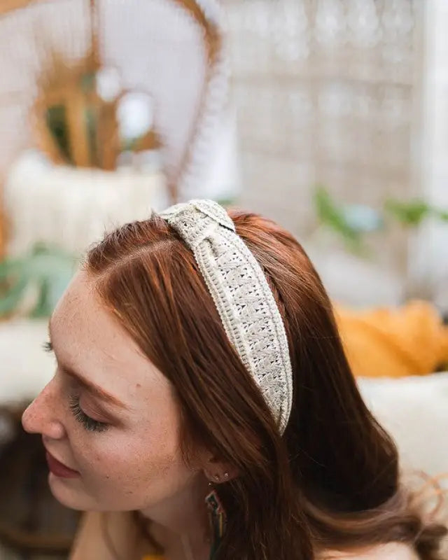 Embroidered Stitch Boho Knotted Headband